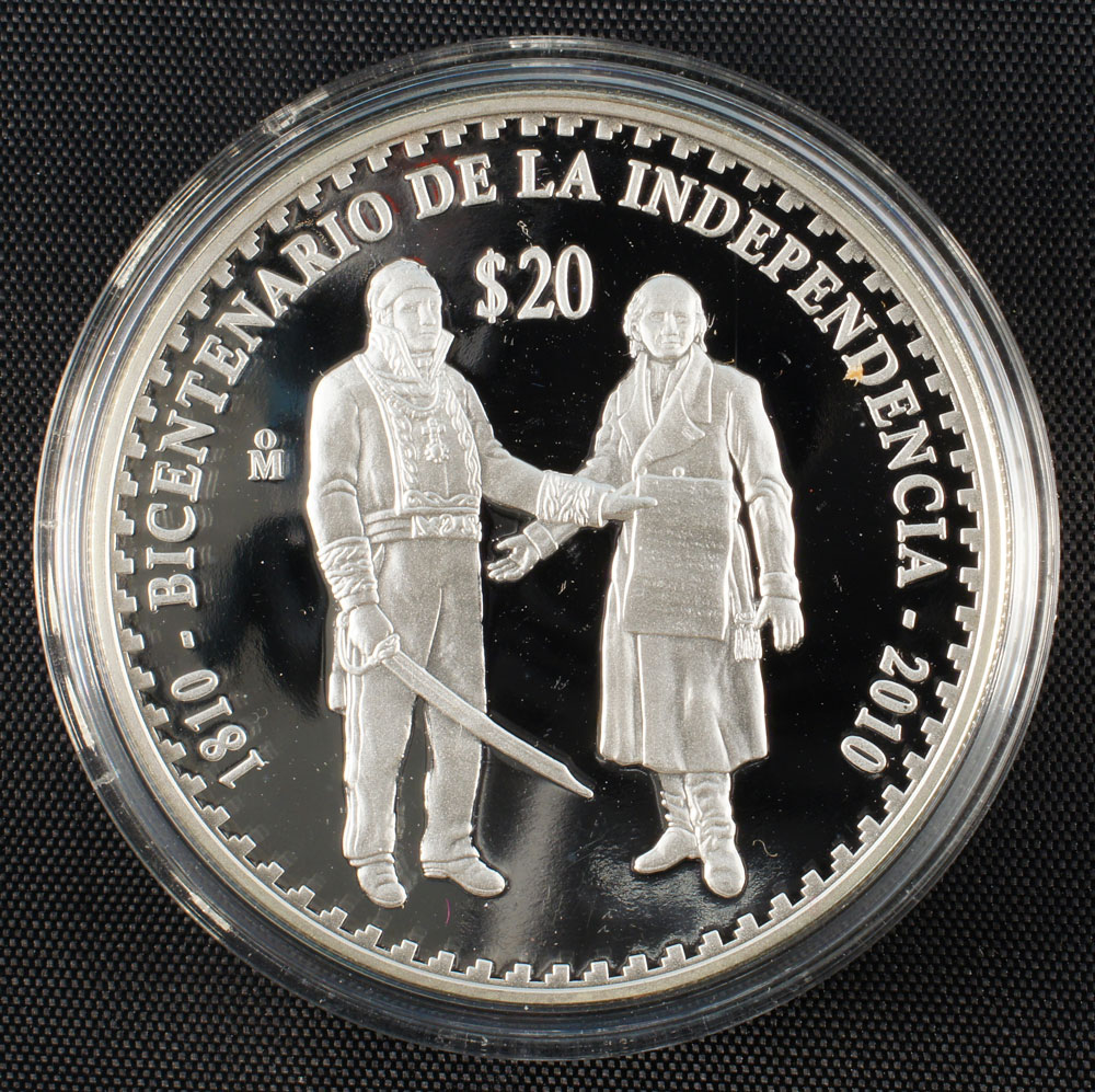 1810-2010 Hidalgo & Morelos 20 Peso Mexico 2 oz Silver Mexican Coin in airtite 